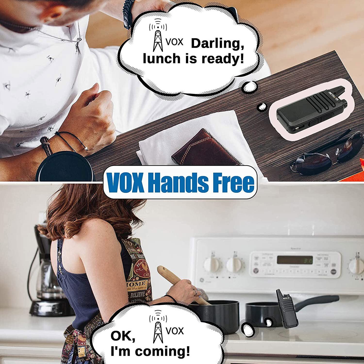 2Pack Retevis RT22 UHF Walkie Talkies Two Way Radios for church/School