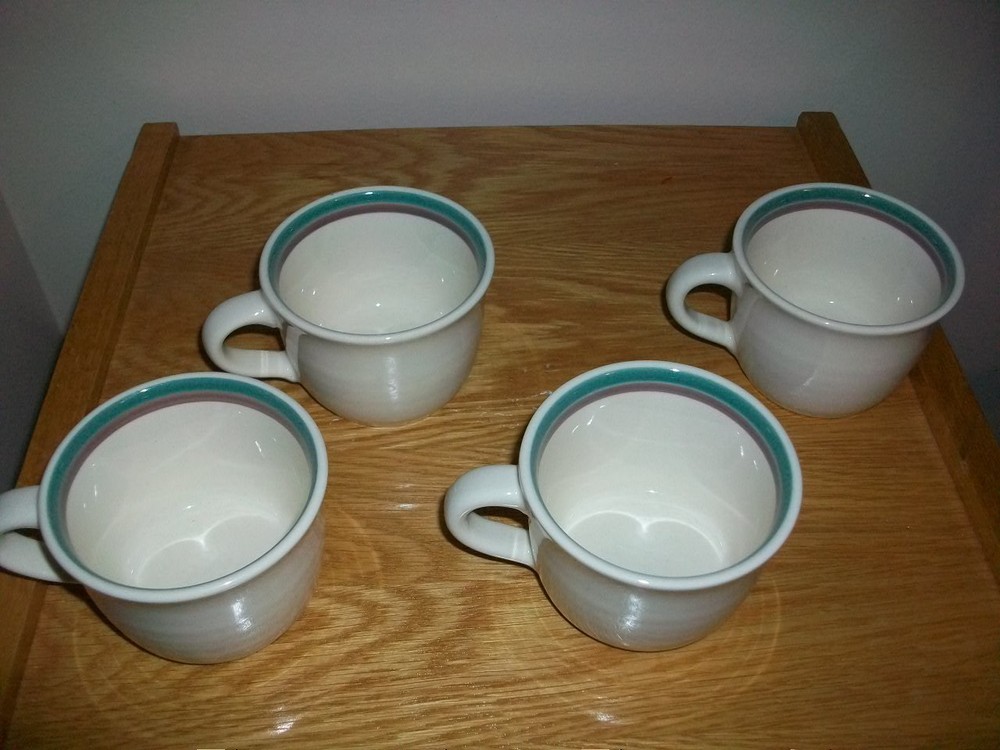 Pfaltzgraff Juniper pattern 4 pc coffee cup mug  retired EC 10oz