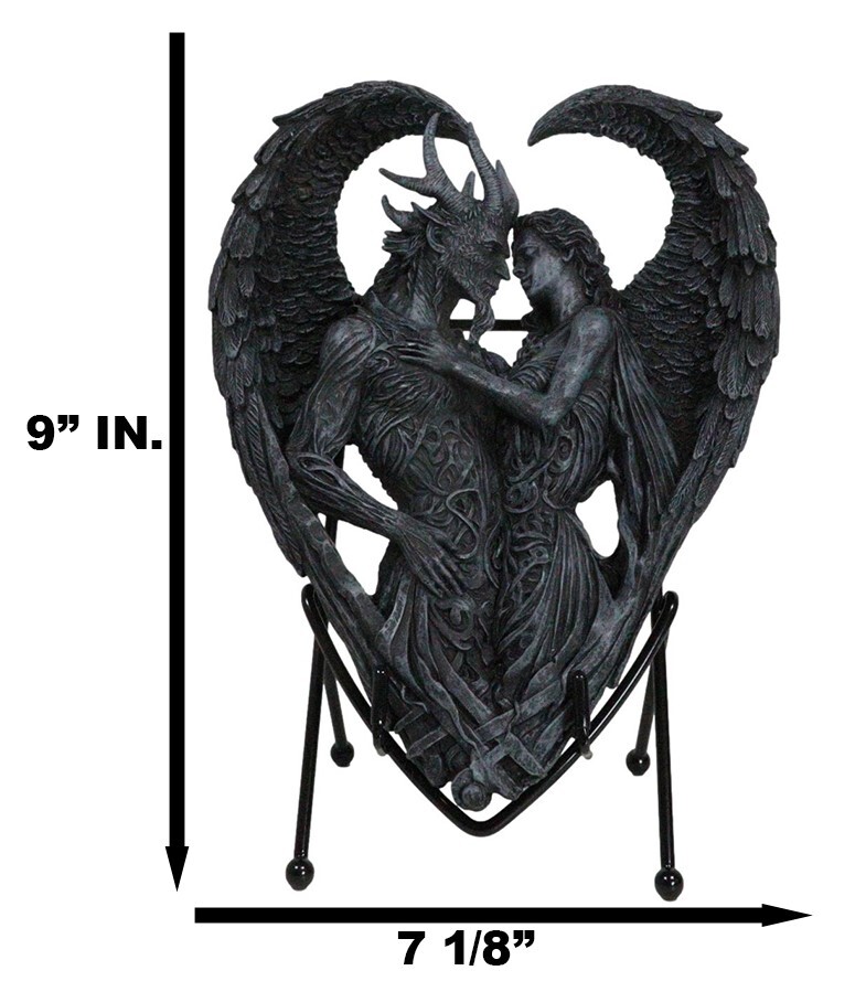 Solemn Vow Innocence Satan Demon And Lilith Dark Angel Heart Plaque With Stand