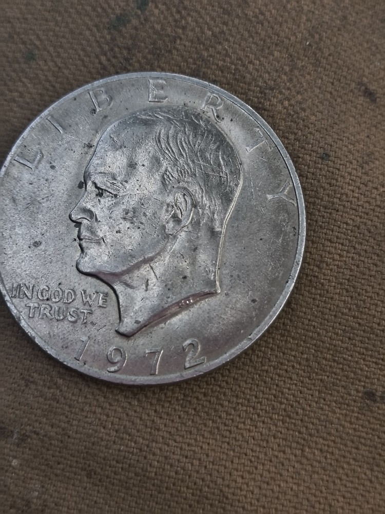 1972 Eisenhower Type 2 Double Die Reverse Silver Dollar