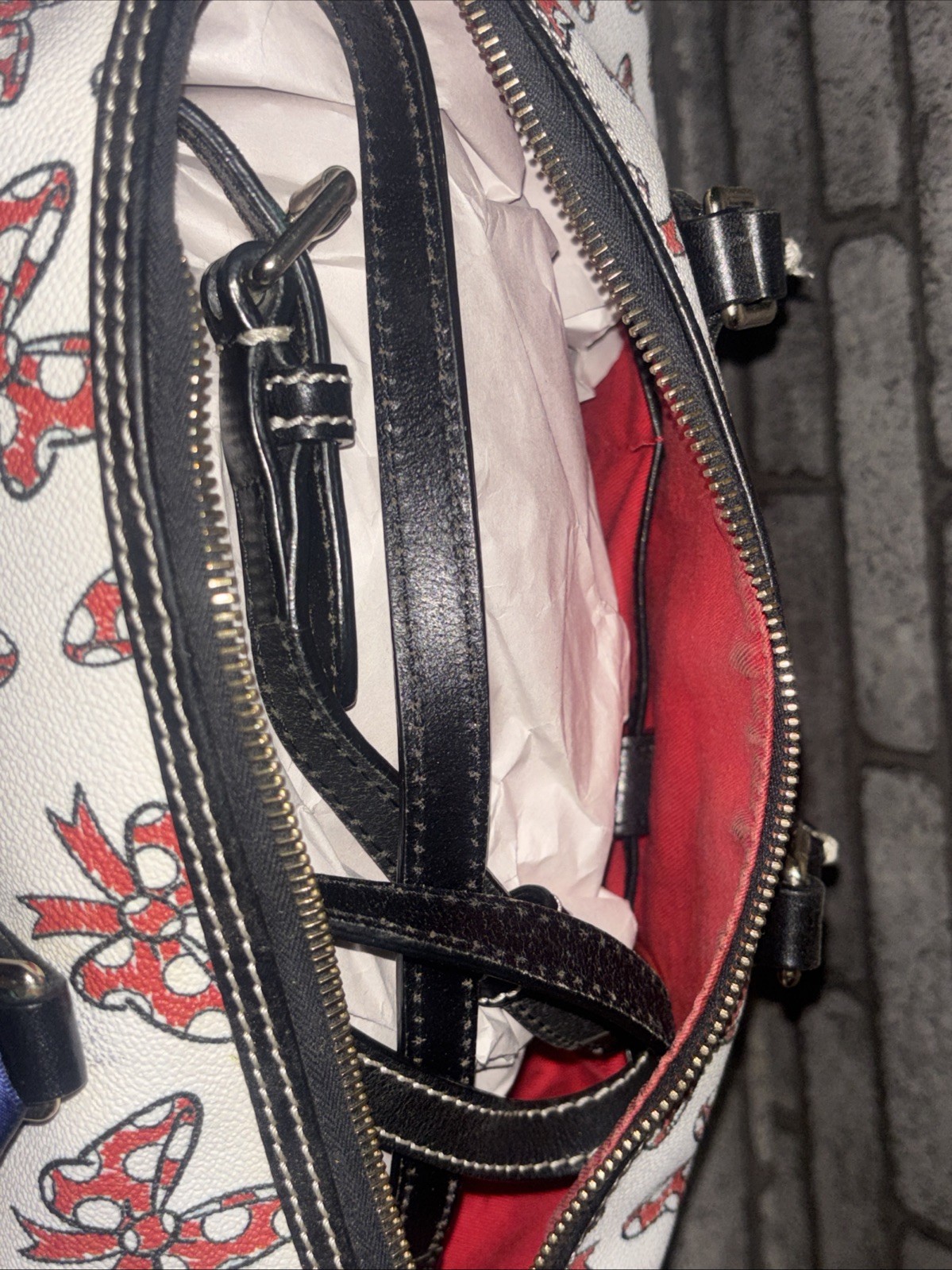 Dooney And Bourke Minnie Mouse Walt Disney Satchel Bag Pocket Book Rare Nice