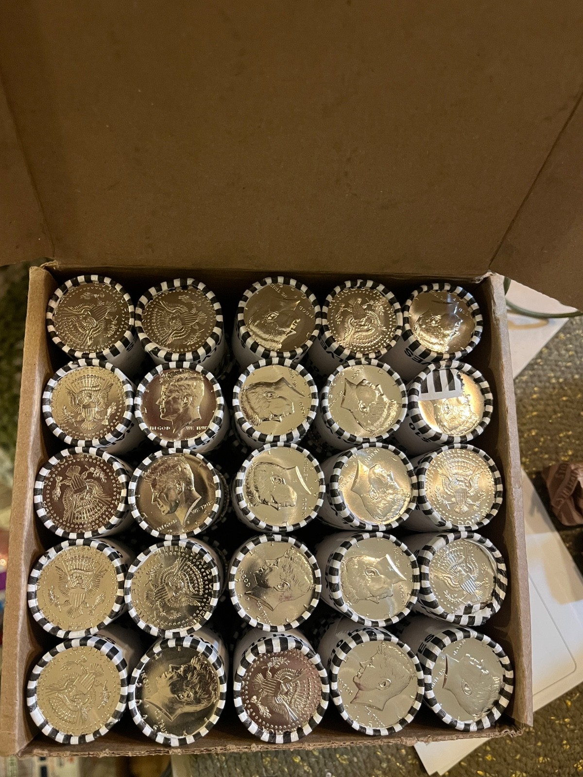 2025 P Kennedy Half Dollar Uncirculated Original Bank Wrapped Roll - 20 Coins