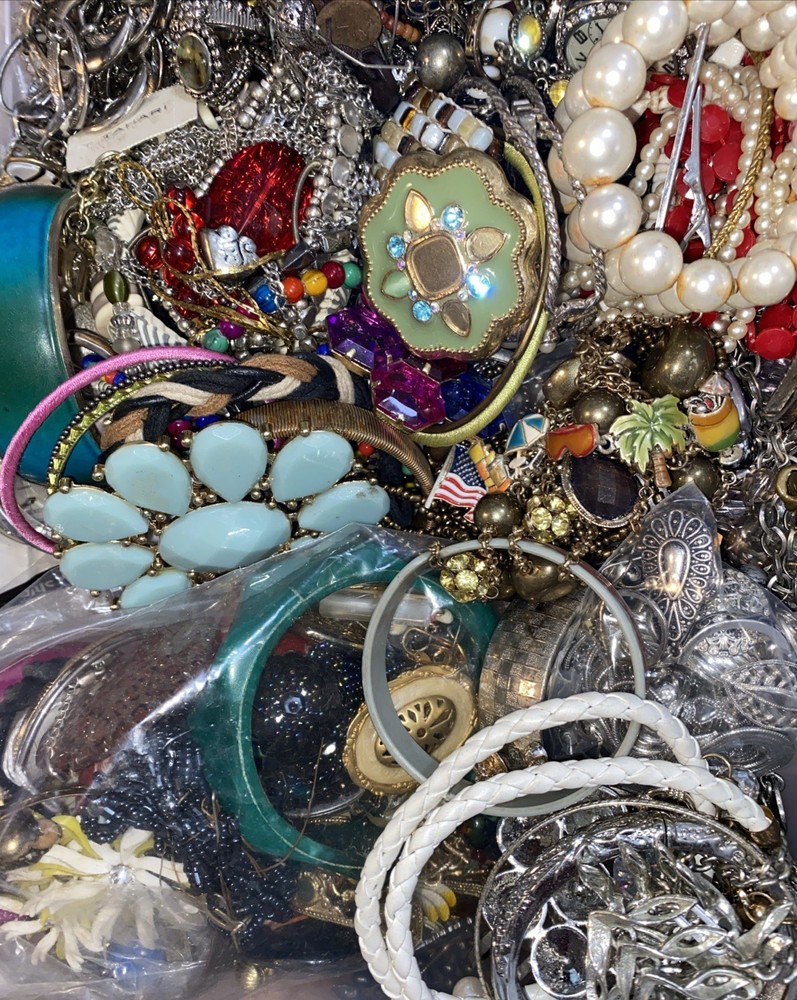 1 Lb POUND Lot Bag Mixed Jewelry Vintage Now Fashion SELL WEAR CRAFT GIFT REPAIR