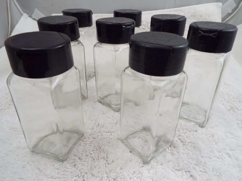 8 Clear Spice Jars