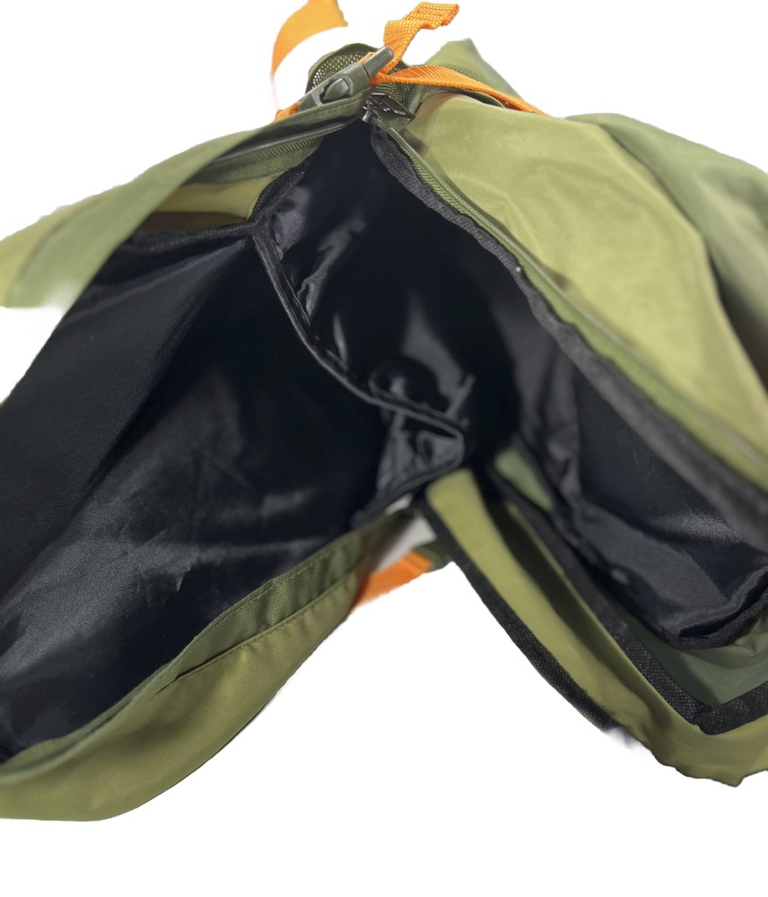 Russell Athletic Backpack Green and Orange Multiple Pockets