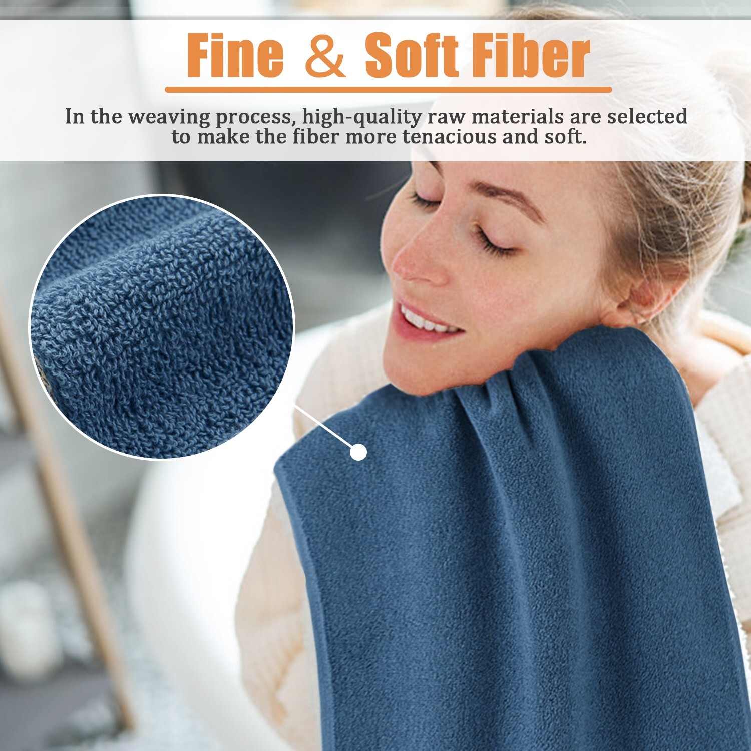 100% Cotton Premium Soft Towel 3PCS Soft Gold Luxury Absorbent Face Cloth Bath