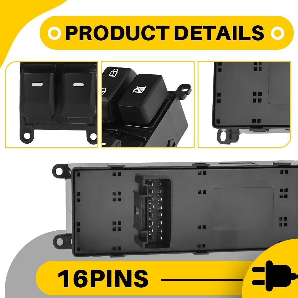 Master Power Window Control Switch Front Left Side For 2012-2015 Kia Rio 16 Pins