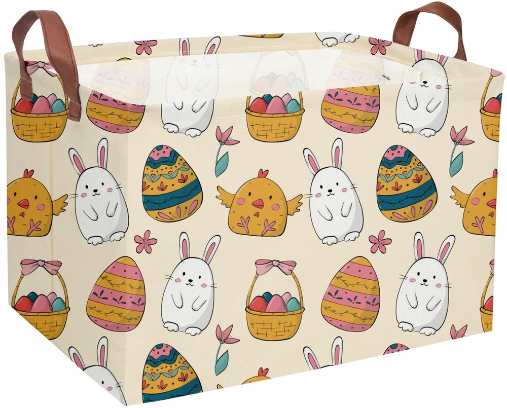Sanjiaofen Rectangular Easter Baskets, Easket Basket for Kids.Cute Storage Ba...