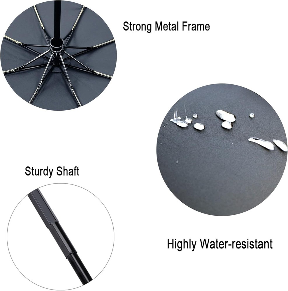 Travel Essentials Umbrella Windproof Compact Collapsible Light Automatic Strong