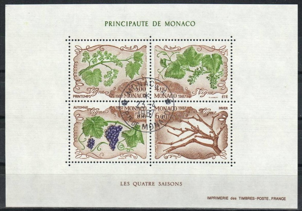 Monaco Stamp 1579  - Grape vines