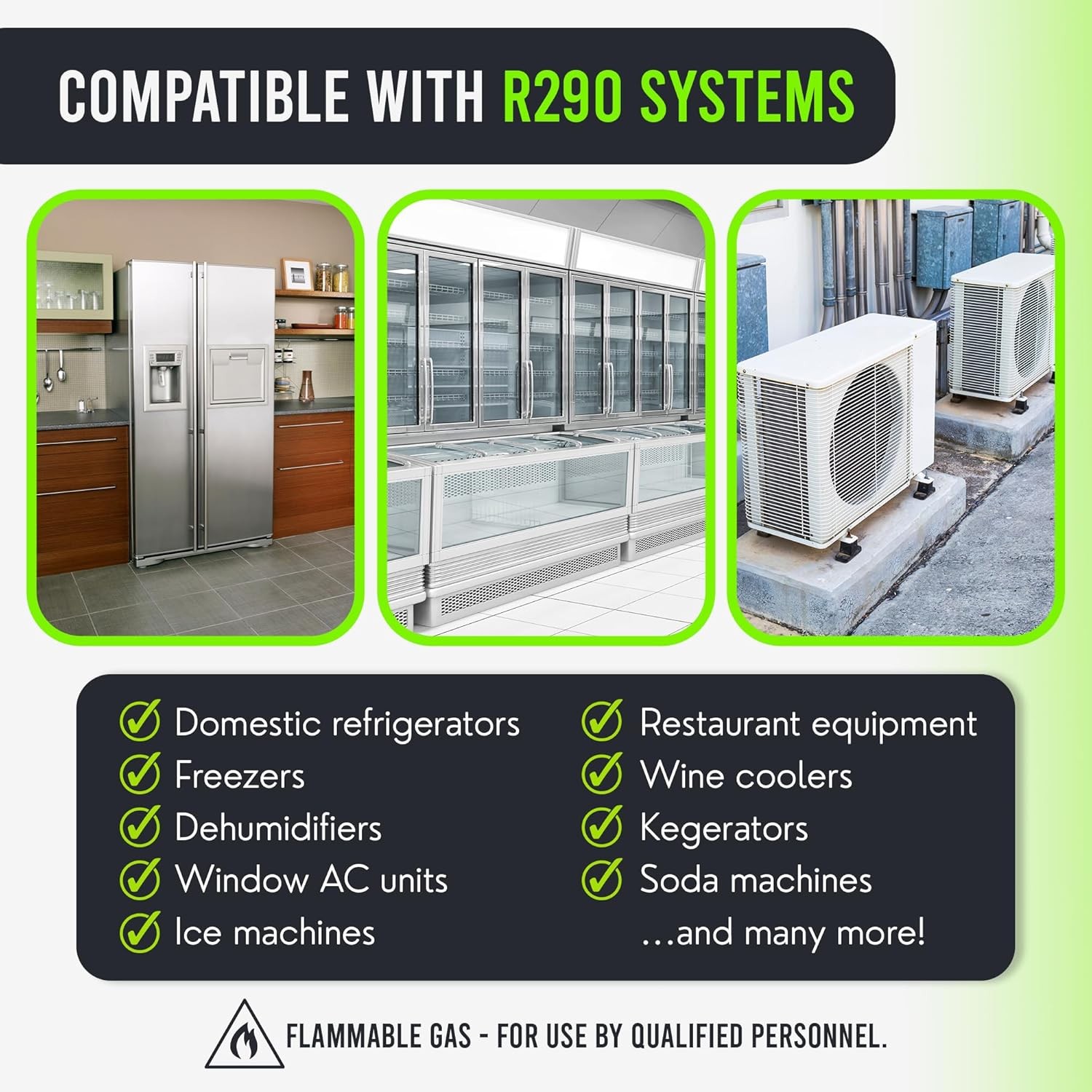 Leak Saver R290 Refrigerant 3-Pack - 8oz Upright Charging Self Sealing Can - Can