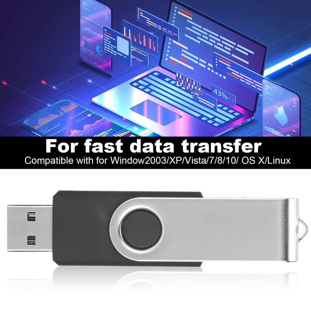 Portable USB Flash Drive Black For PC Tablet Excellent/