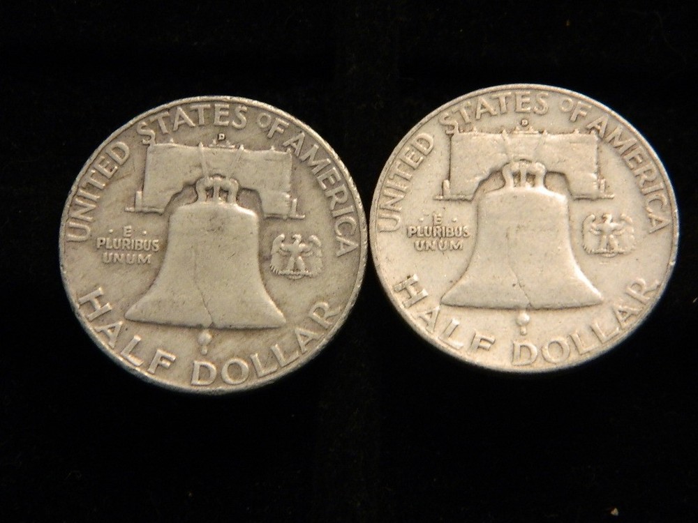 20 - 1950's Mixed Dates 90% Silver Franklin Half Dollar