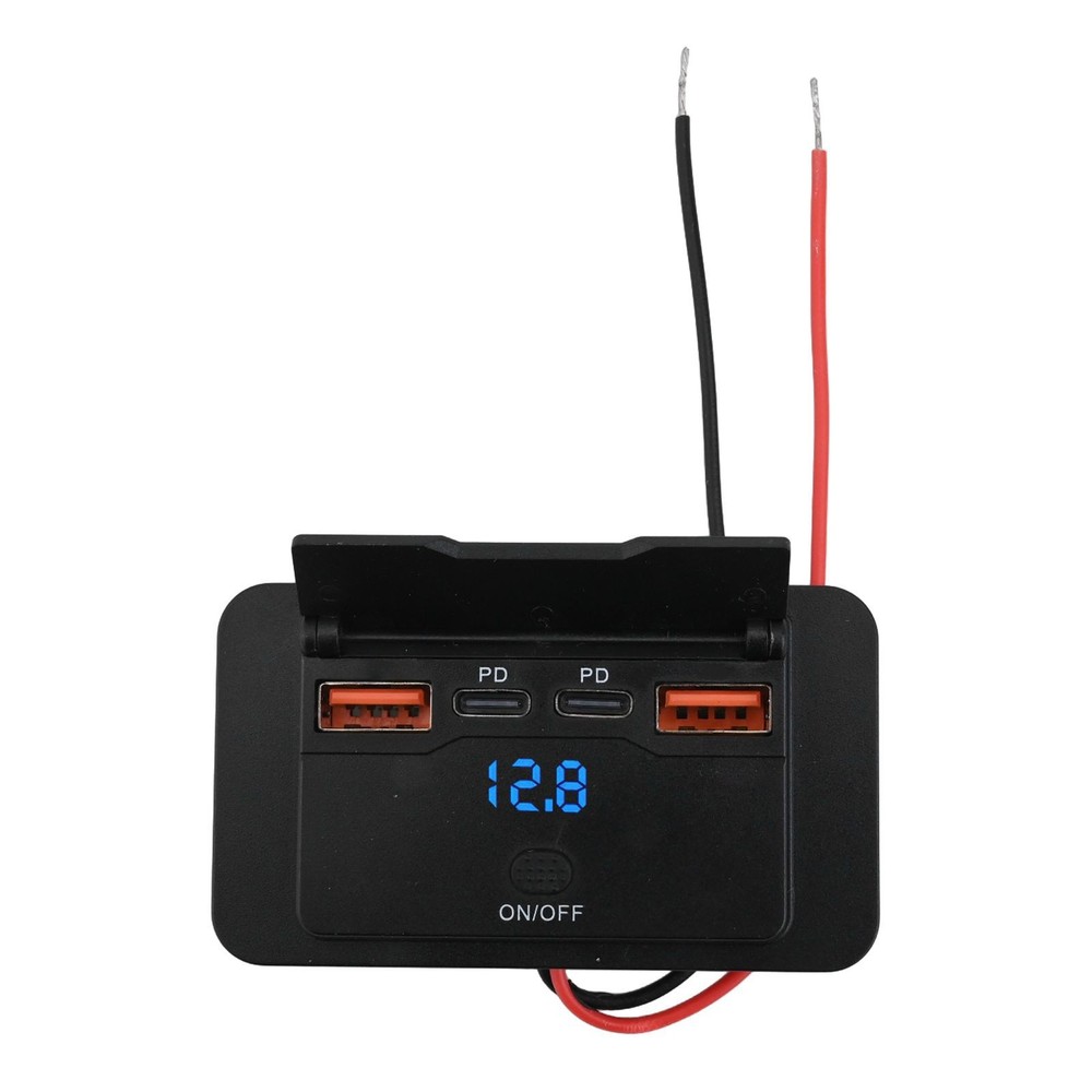 Four Port USB Outlet Designed for Vehicles Supporting Quick Charge Technology