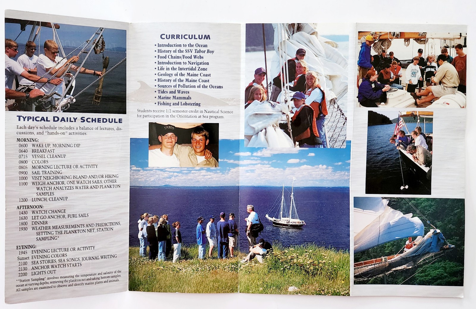 1990s Tabor Academy Orientation At Sea Brochure Maritime Nautical School Vtg F6B