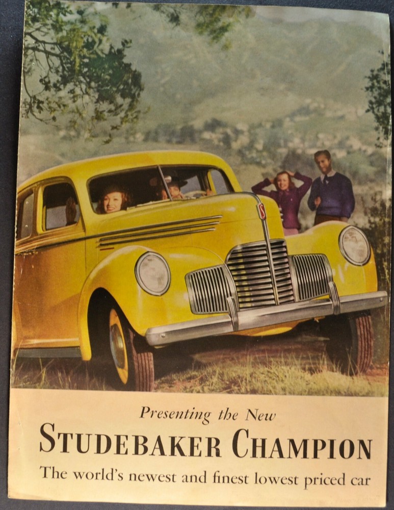 1939 Studebaker Champion Brochure Folder Export Ad Nice Original 39
