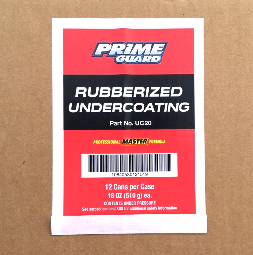 (2) Prime Premium Black Paintable Rubberized Undercoating, 18oz Spray Cans