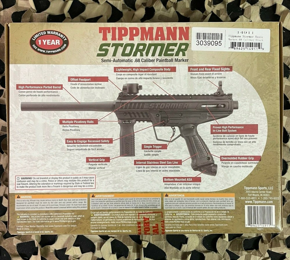 NEW Tippmann Stormer Basic Paintball Gun - Black