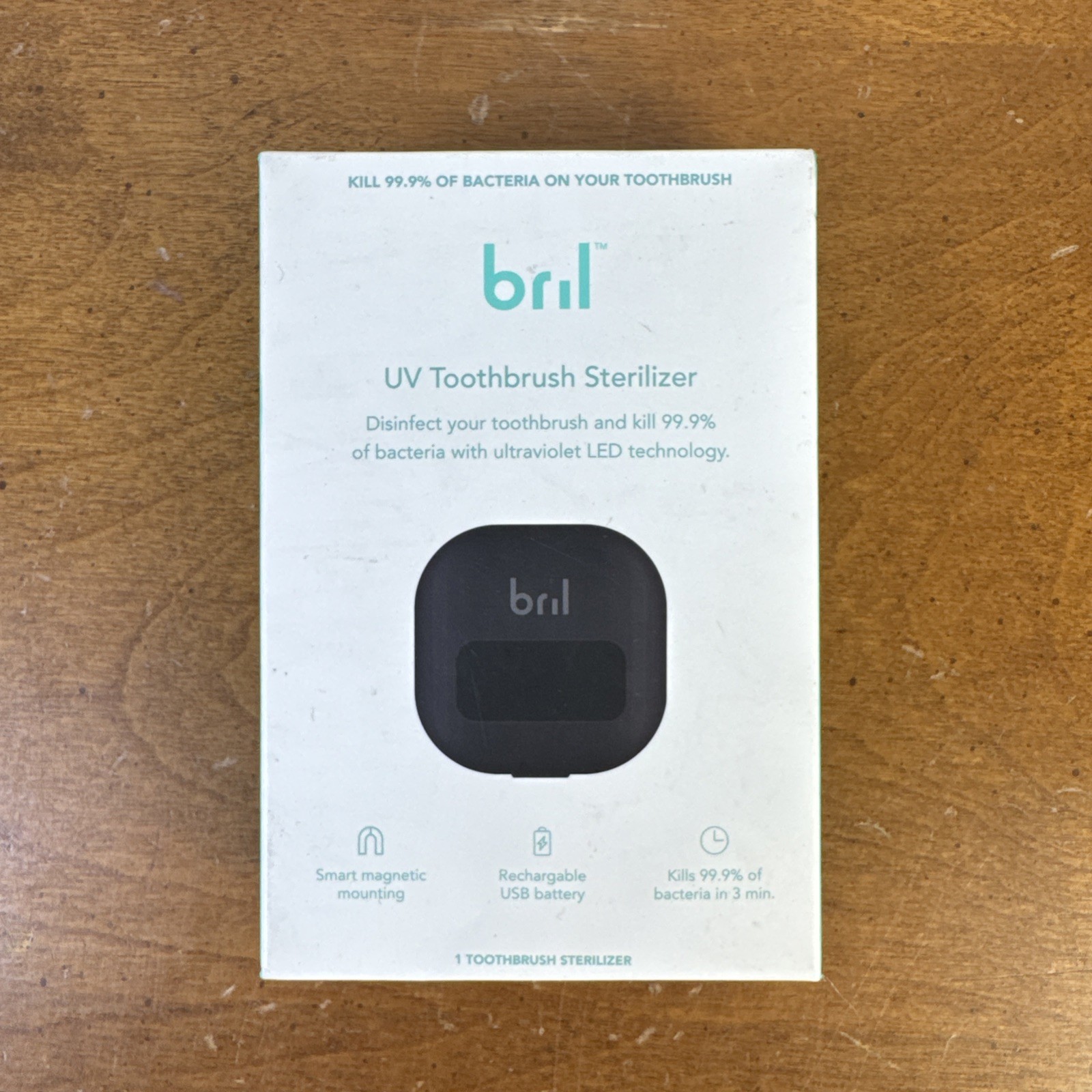 Bril UV-C Toothbrush Cleaner Portable Brush Cover For Any Toothbrush (BLACK)