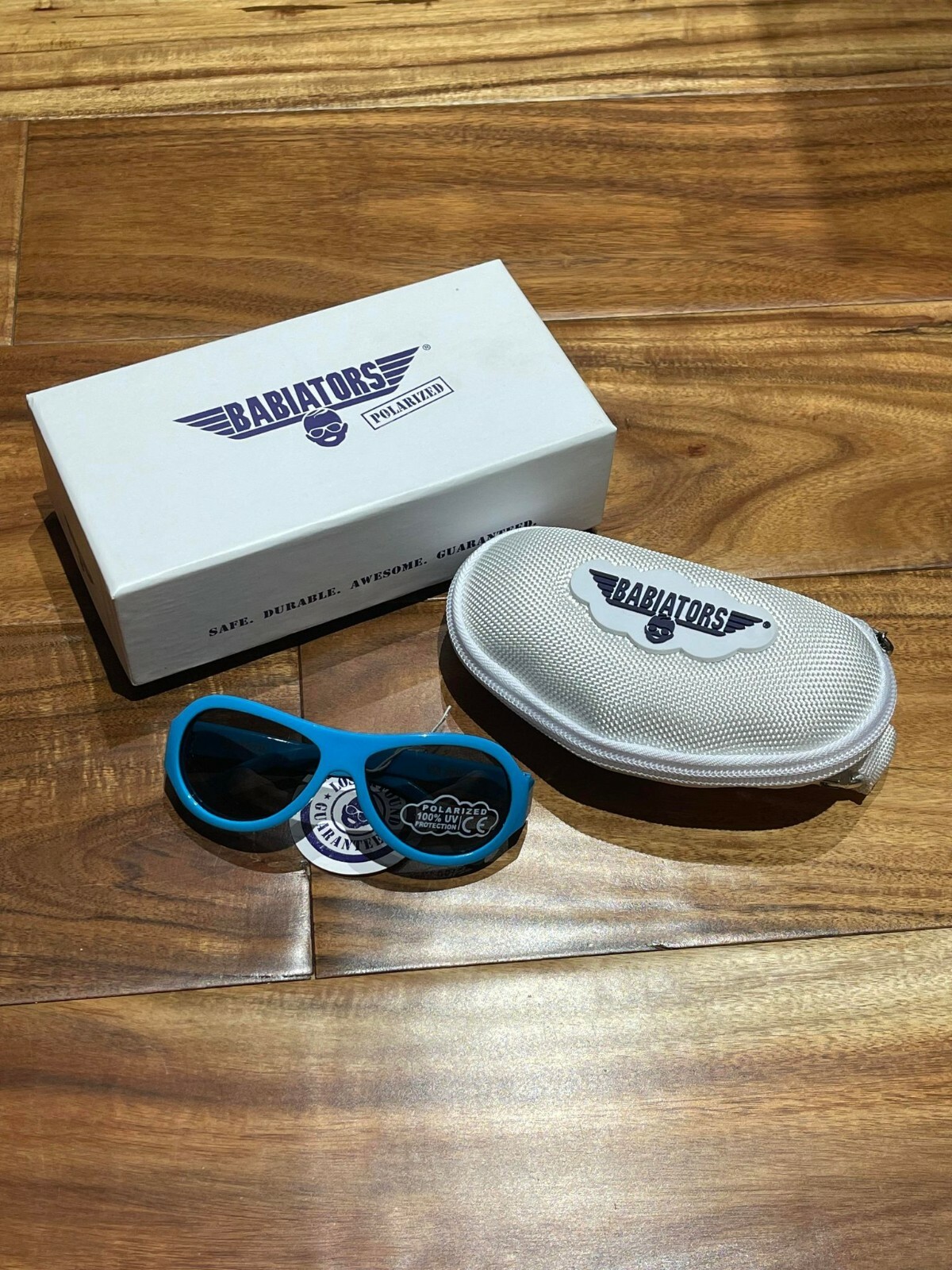 Babiators Supersonic Blue Stripe Age 0-3 Polarized Toddler Sunglasses BAB-061