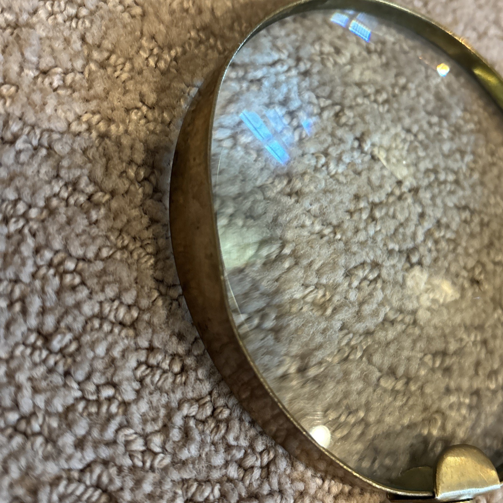 Vintage Handheld Brass Magnifying Glass 5 Inch Lens Gorgeous