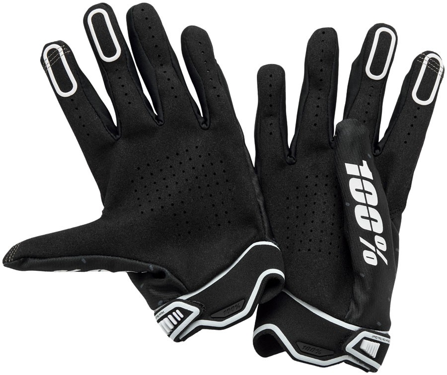 100% Ridefit Gloves - Black, Medium