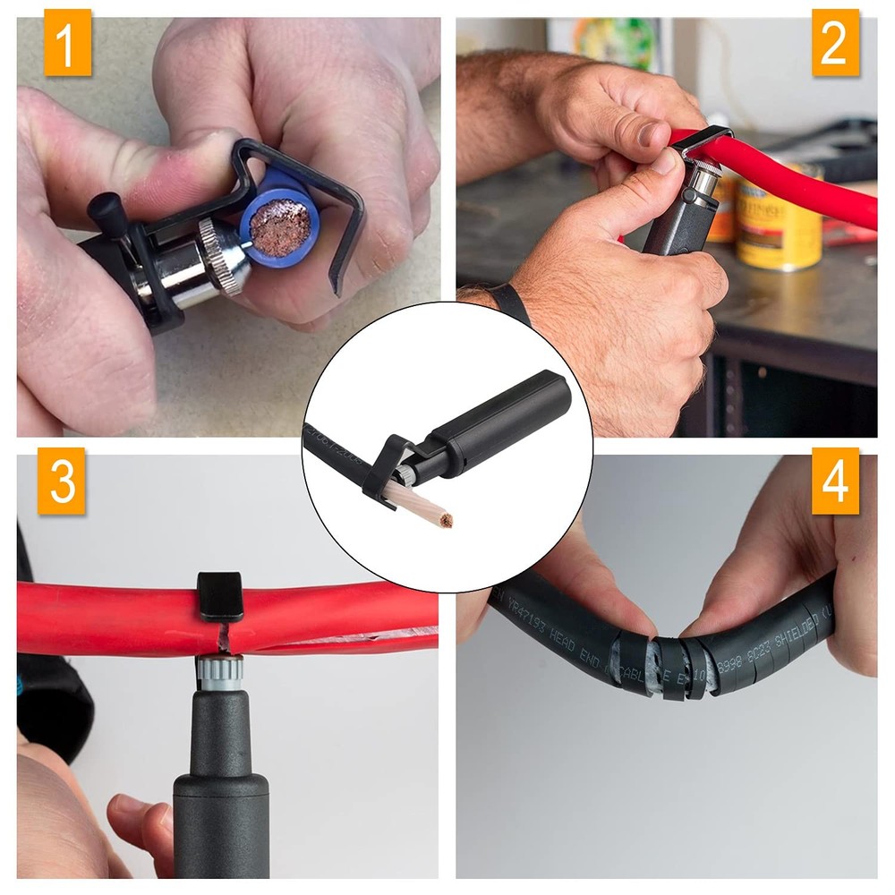 Round Cable Stripper Tool with Adjustable Cutting Depth Jacket Slitter