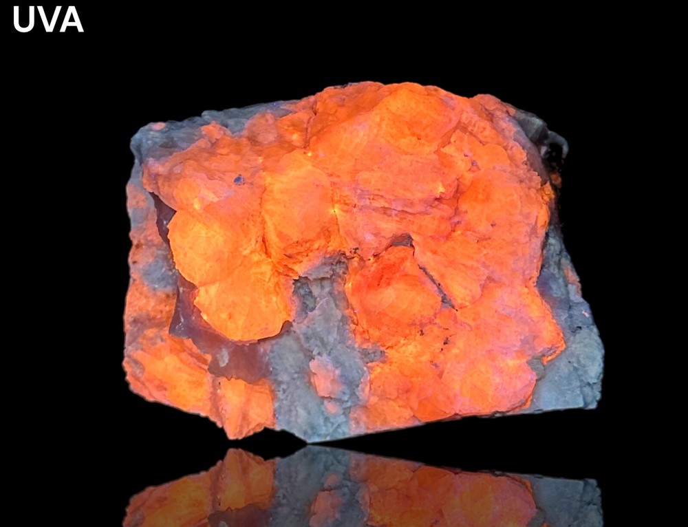 349 Gr. Fluorescent Phosphorescent Tenebrescnet Hackmanite Crystals On Matrix