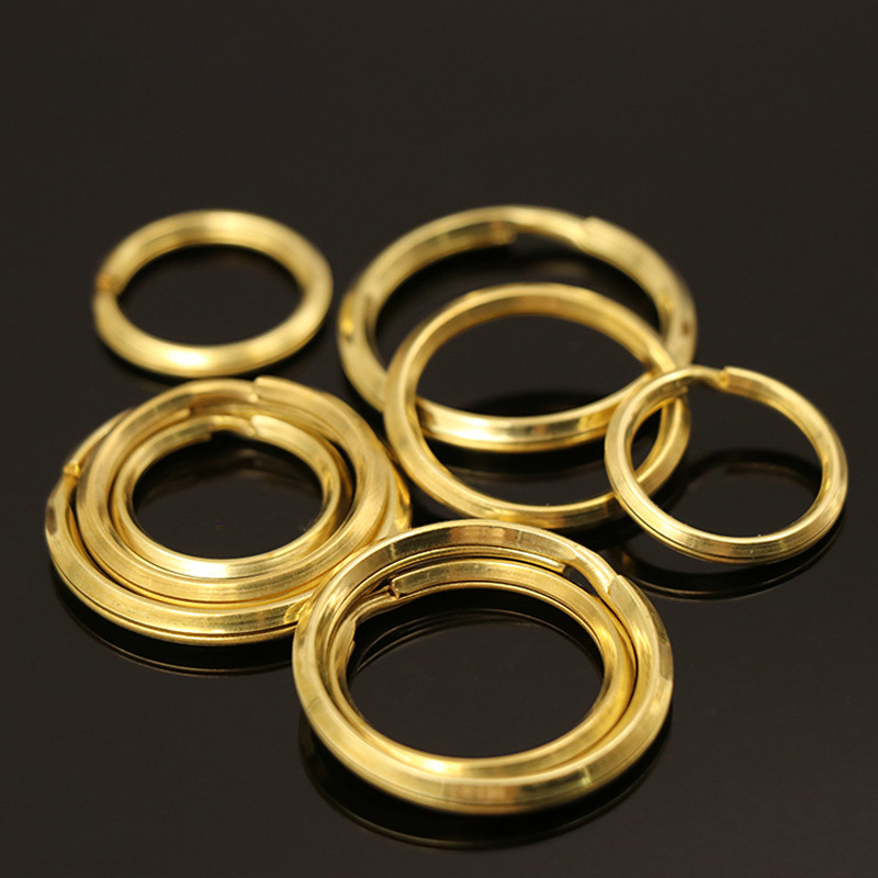 20 25 30mm Solid Brass Key Rings Double Loop Split Jump Ring Open Jump Rings x10