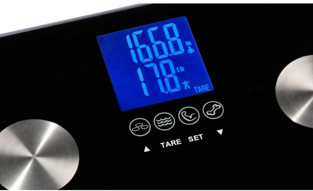 Total Body Bath Scale 40 lb 3 Touch-Sensitive Button Auto-Recognition Technology