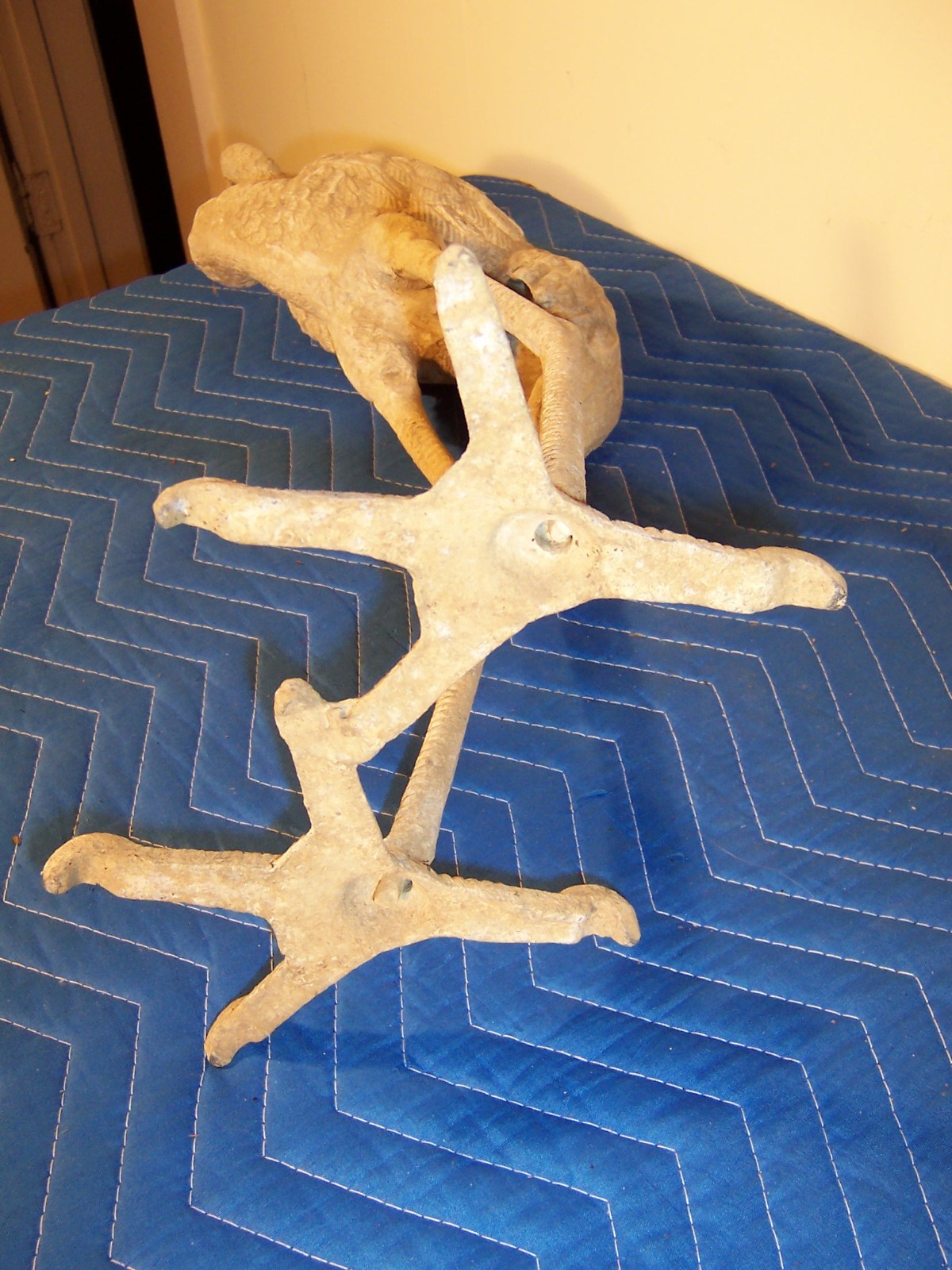 Vintage Weathered Aluminum Egret Crane Bird Garden Pond Statues