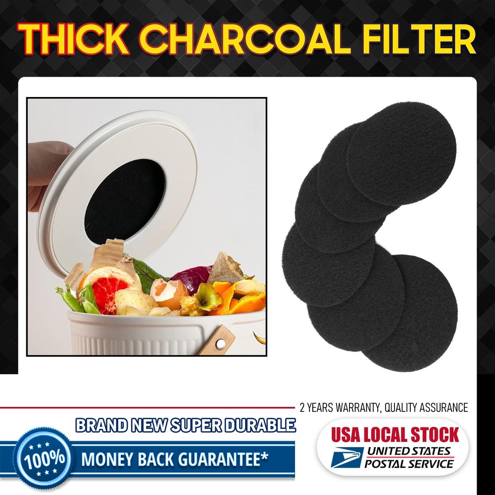 Extra Thick 0.4" Activated Carbon Filter For Kitchen Compost Bin Replacements