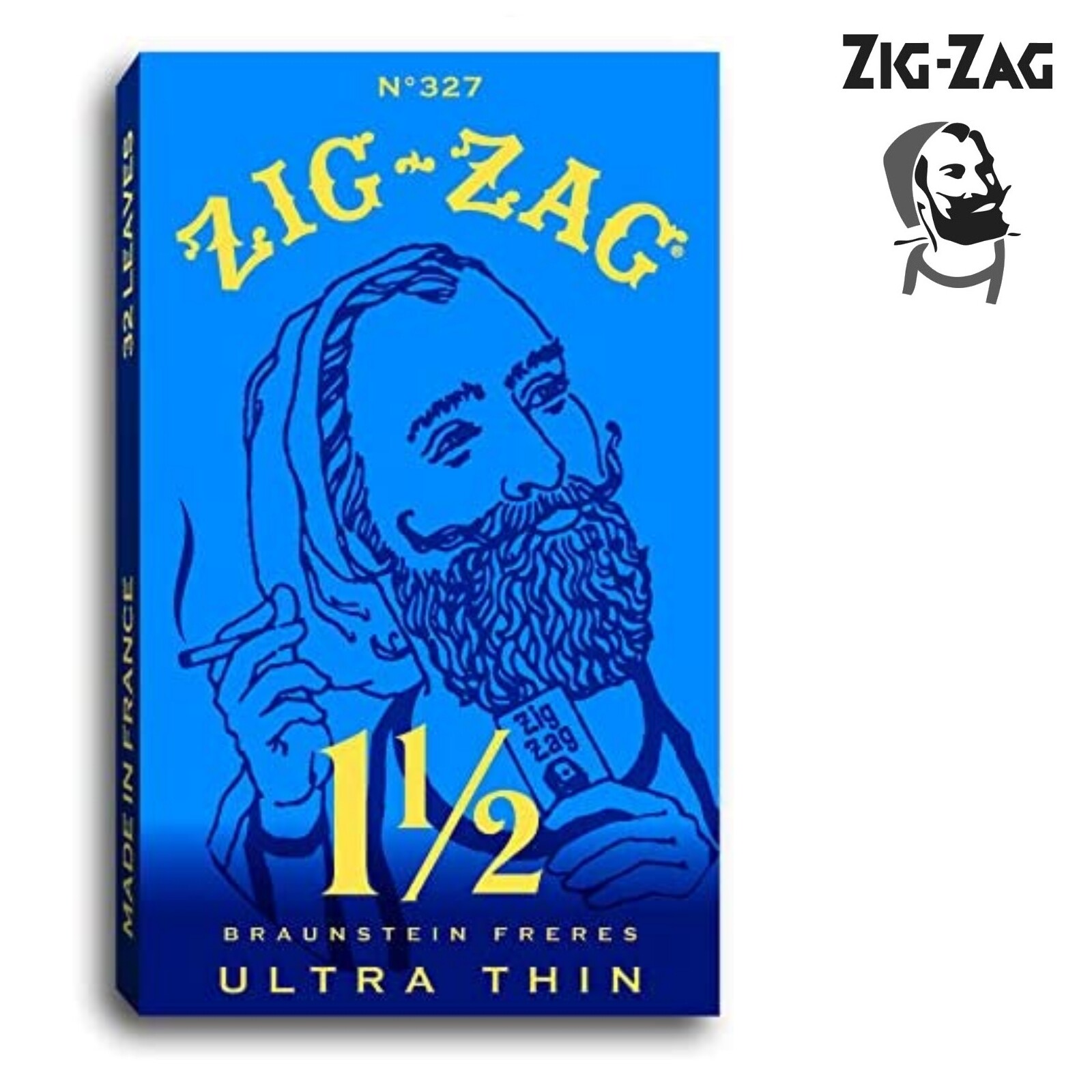Full Box Zig Zag Ultra Thin 1 1/2 1.5 Rolling Papers 24 Booklet (32 Paper Each)