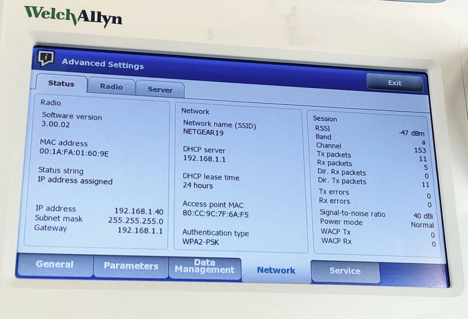 Welch Allyn Connex Vital Signs Monitor 6000 65MTXX, Masimo SpO2, WIFI EMR