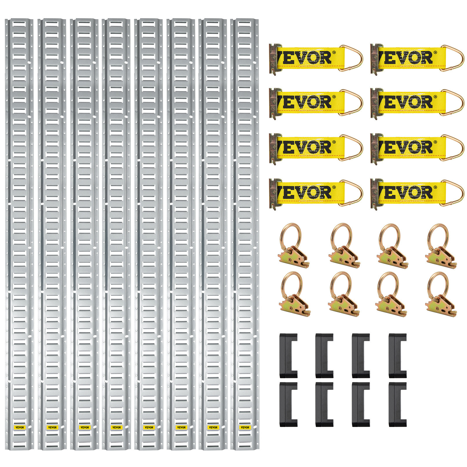 VEVOR E Track Tie Down Rail Kit E Track Rails 24PCS 5' Enclosed Cargo Trailer