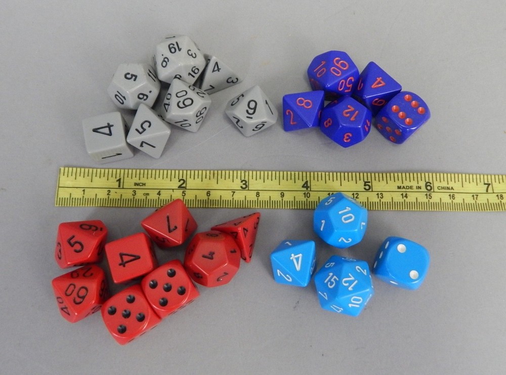 Mixed Lot Partial Sets Old Chessex opaque poly dice pips OOP