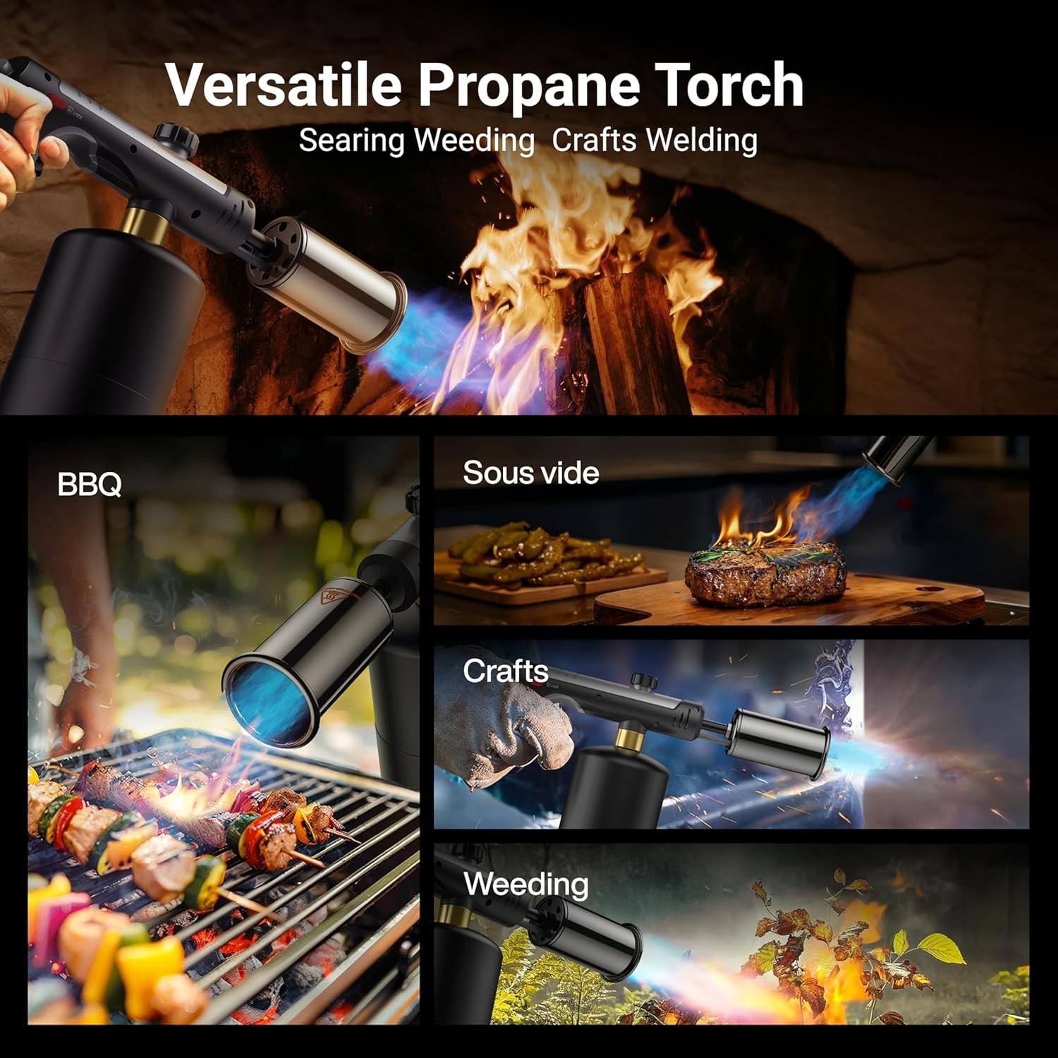 ThermoMaven Propane Torch with One-Touch Max Fire, Cooking Blow Torch Gun - NIB