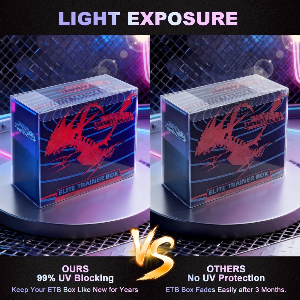 【99% UVBlocking】 PKMN ETB Protector Case, Elite Trainer Box Protector, ETB Bo...