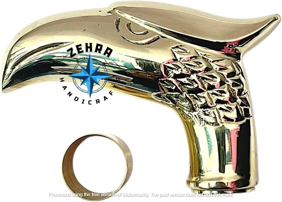 ZEHRA Vintage Nautical Brass Eagle Head Only Handle Solid Walking Cane Mother