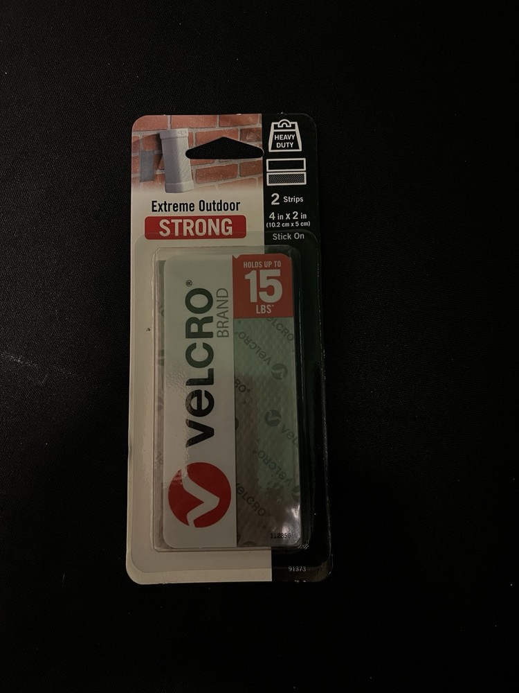 (2-Pk) VELCRO(R) Hook And Loop Strips Gray 4 X 2
