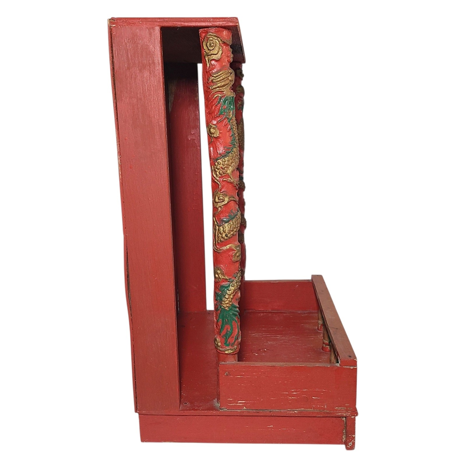 Vtg Asian Shrine Alter Box Spiritual Temple Oriental Handcrafted Wooden Buddhist