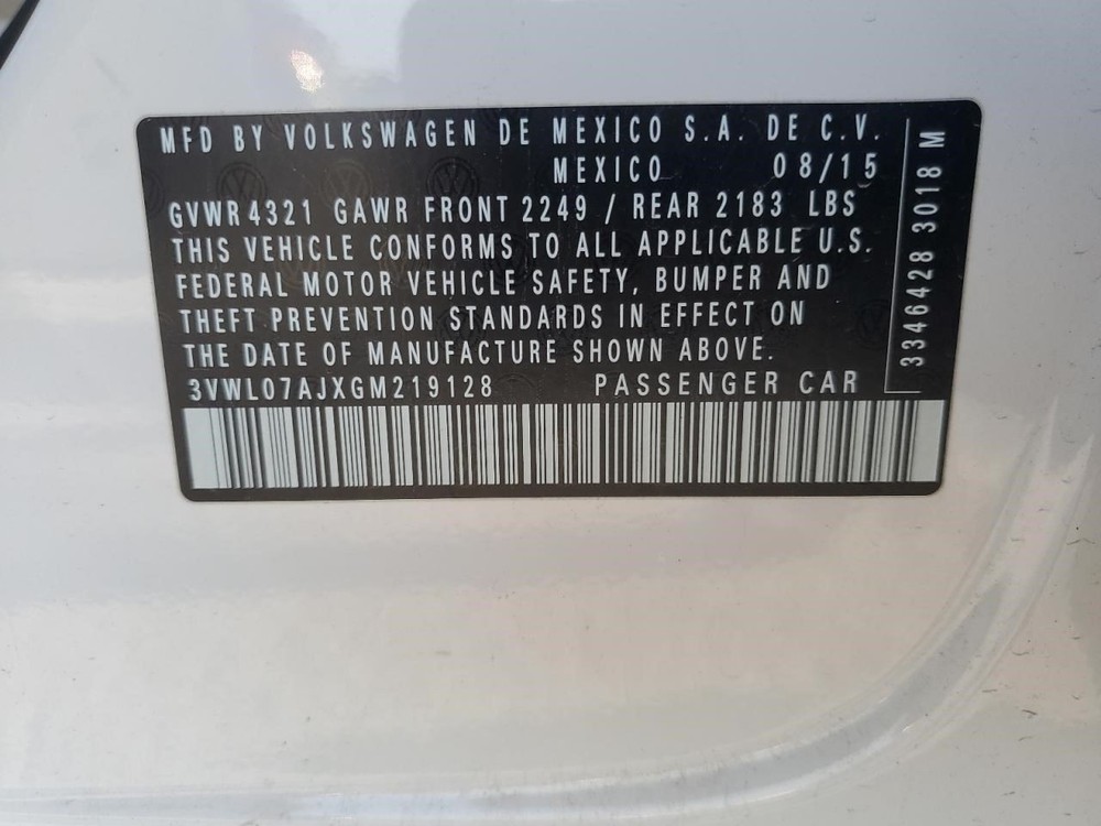 2011 2012 2013 2014 2015 2016 2017 2018 VOLKSWAGON JETTA Engine Wire Harness
