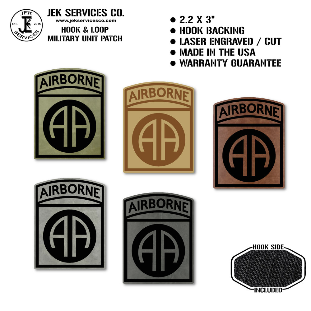 82nd Airborne Division Engraved Tactical Morale Patch, 2.3" x 3" Hook & Loop