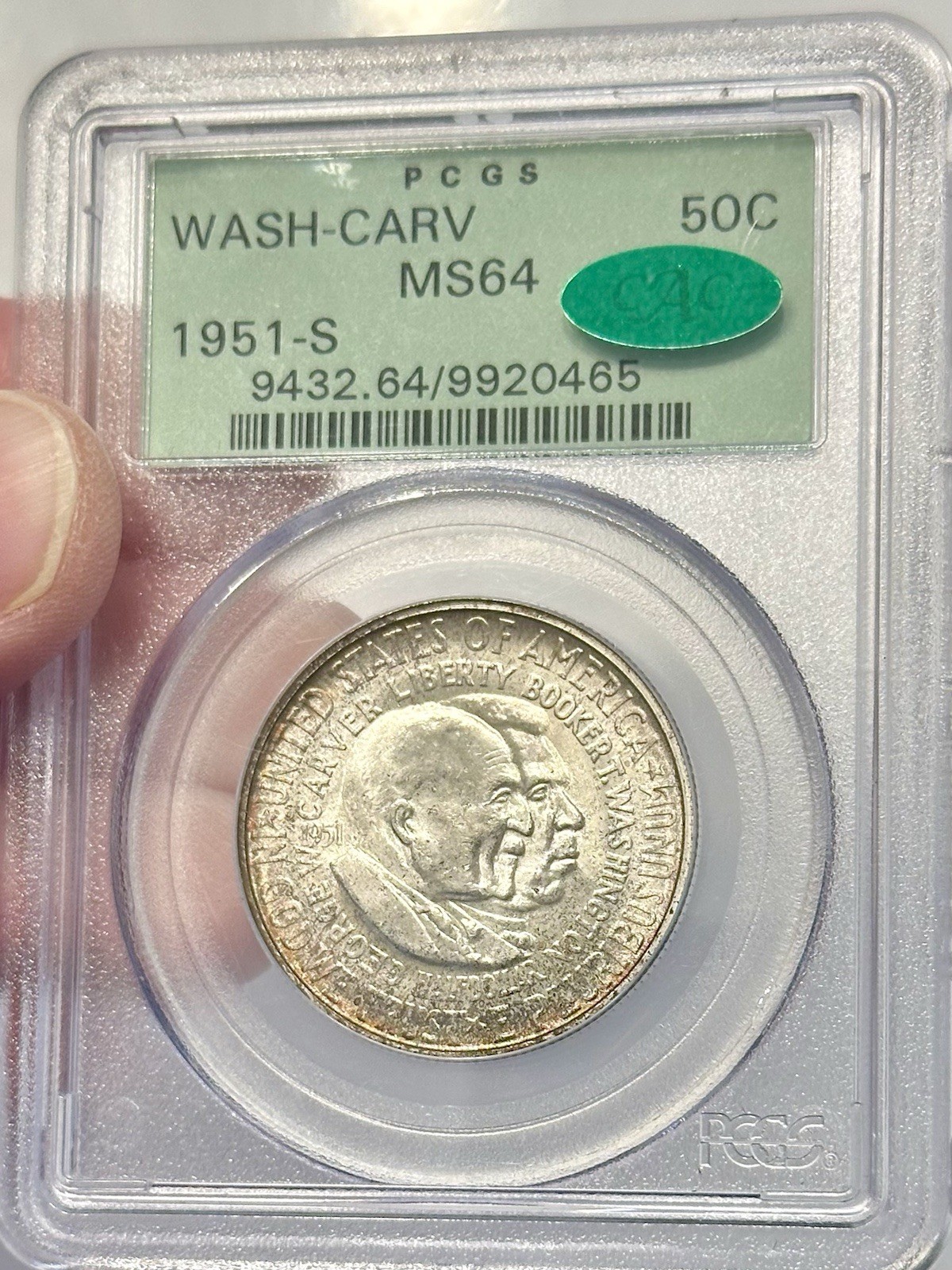 1951-S Washington Carver Commemorative Half Dollar 50C PCGS MS65 OGH