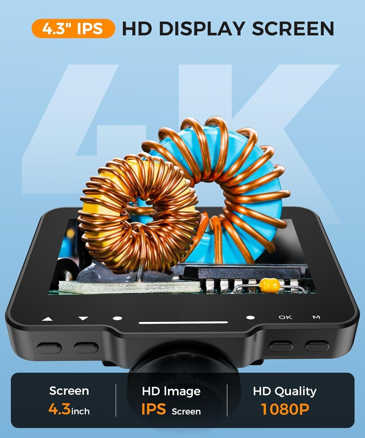 Microscopio digital de 4,3 pulgadas, 1080P, 10 megapíxeles con pantalla HD NUEVO