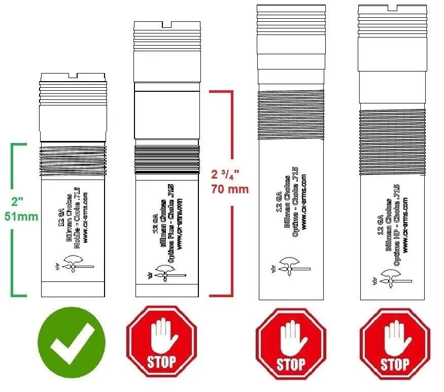 5 x Billman 12 Ga. Skeet/Trap/Extended Sport Choke tube for Mobil choke tube