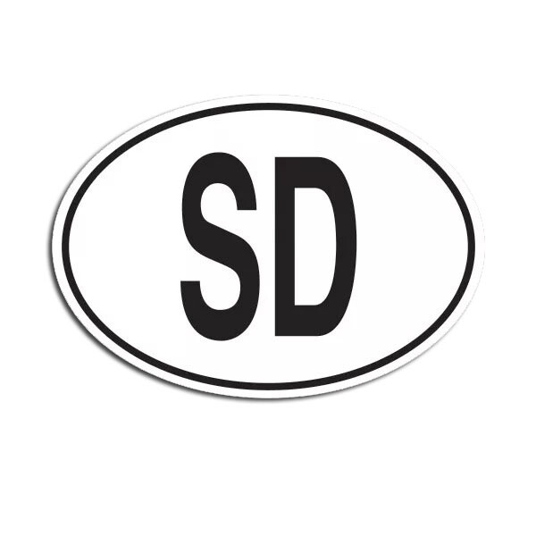 SD Swaziland Country Code Oval Sticker Decal
