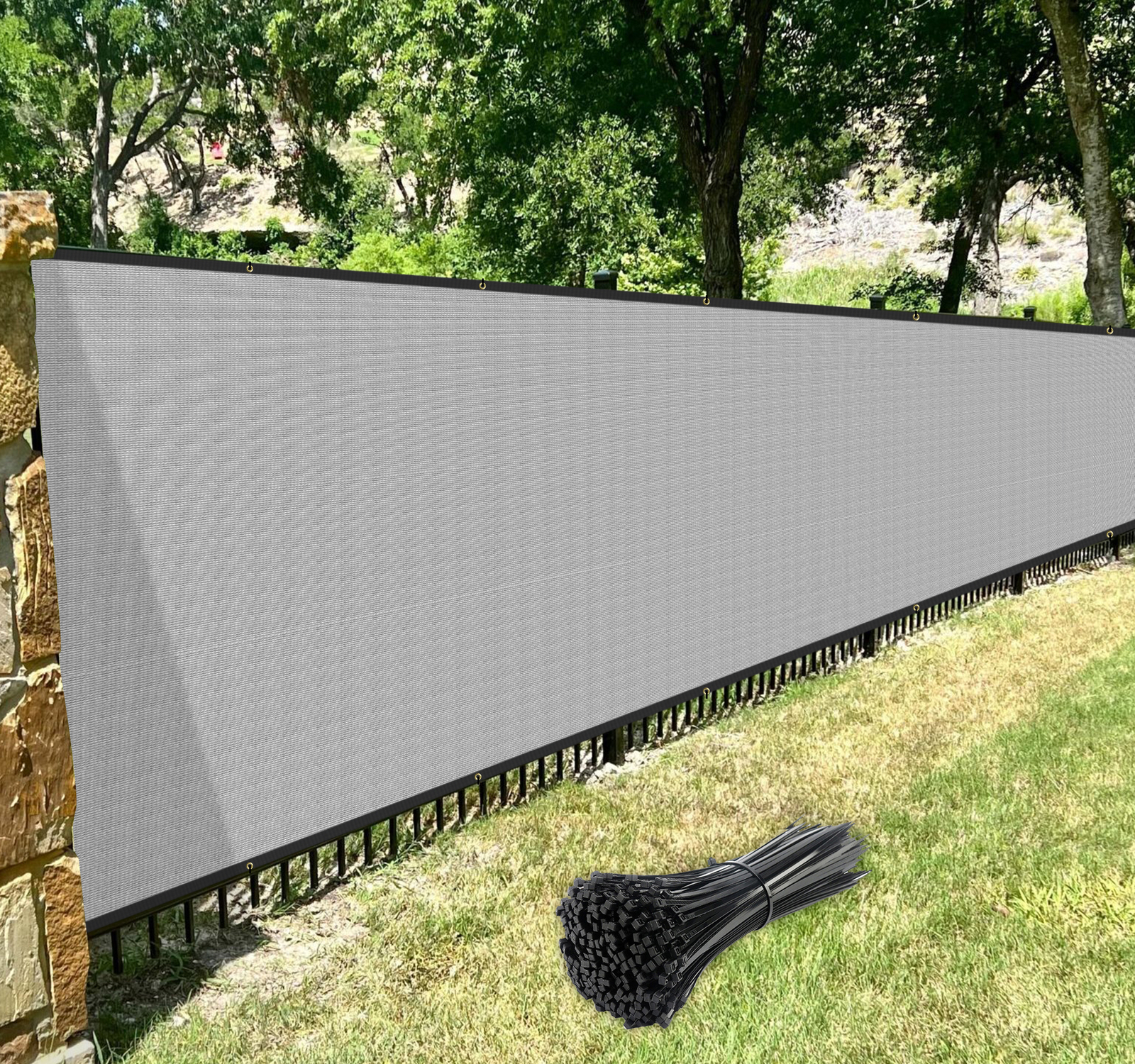 Fence Privacy Screen Cover Mesh Garden Yard 4' 5' 6' 8' Black Green Beige Brown