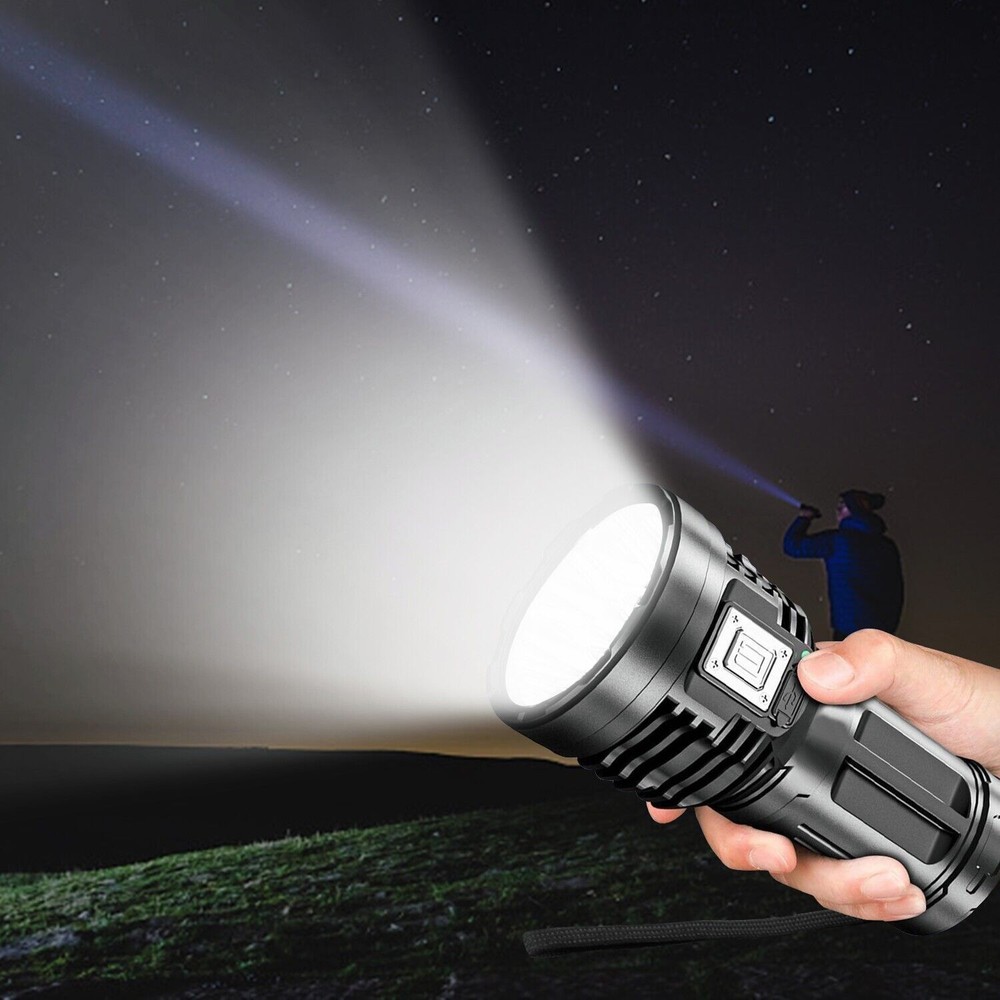 Super Bright LED Tactical Flashlight USB Rechargeable Work Light COB Side Light