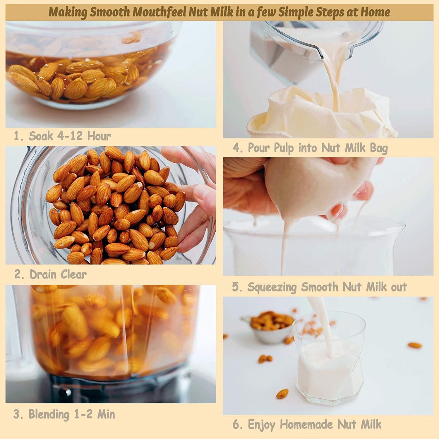 1-5 PCs Organic Cotton Nut Milk Bag Reusable Food Strainer Coffee Cheese Cloth